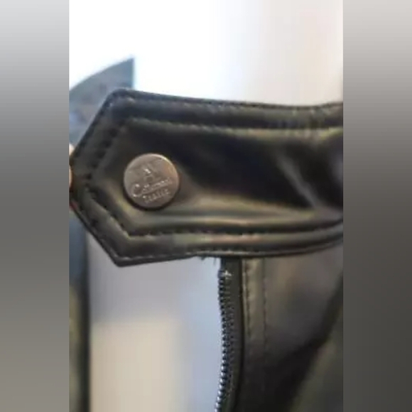 Collezioni Italia Black Full Zip Leather Jacket - Picture 4 of 6